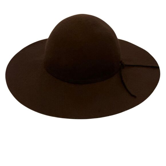 Chocolate Brown Rounded Floppy Annie Hall Hat Boho Eclectic Wide Brim - Picture 1 of 12